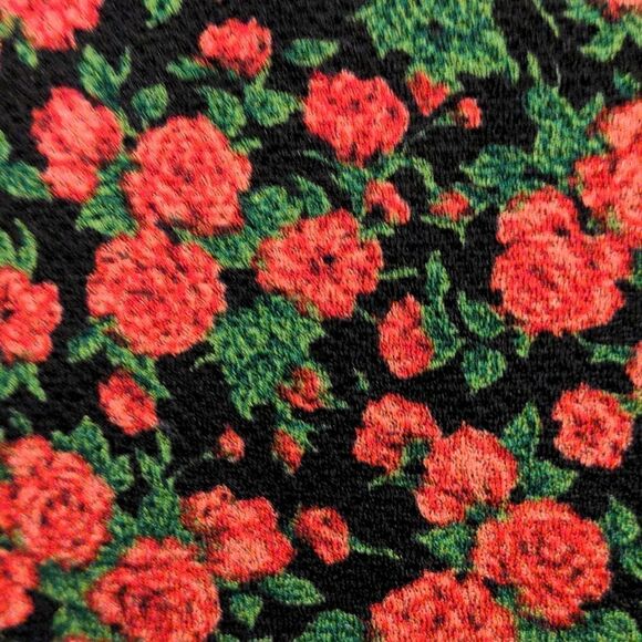 Wangxiaoya Classic Fashion Black Dressy Blazer Red Rose Design - Picture 5 of 8